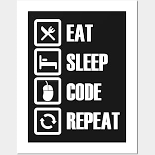 Eat, Sleep, Code, Repeat Posters and Art